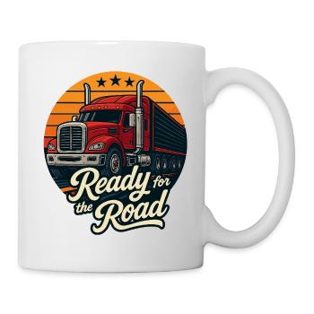 Ready for the Road – Retromotiv für Trucker - Tasse - Weiß - Rechts