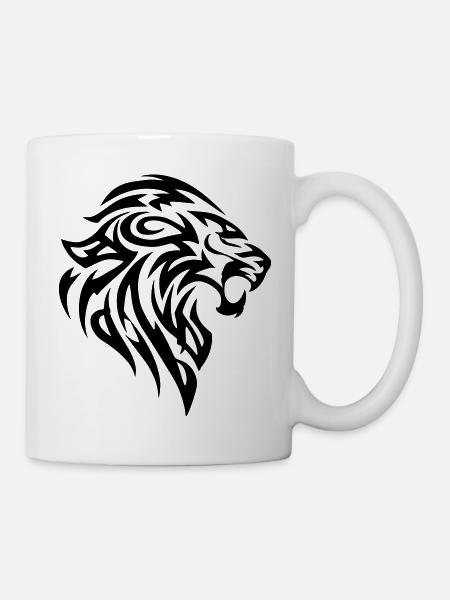 Löwe Tribal - Tasse - Weiß