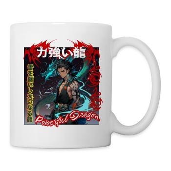 Mythischer Krieger mit Drachen-Akzent - Tasse - Weiß - Rechts