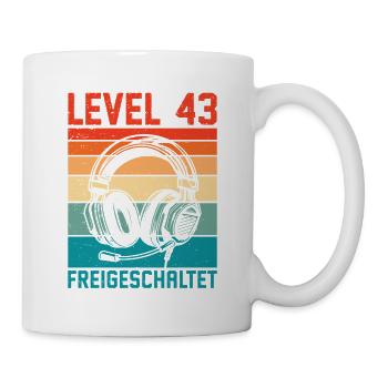 43e anniversaire Homme Gamer Niveau 43 débloqué - Mug blanc - blanc - Droite
