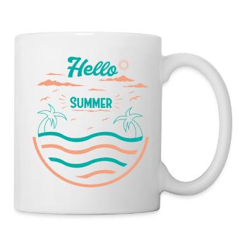 Sommerliches Palmen Strand Design - Tasse - Weiß - Rechts