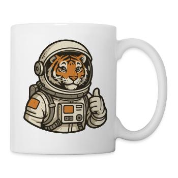 Tiger im Astronaut Anzug - Tasse - Weiß - Rechts