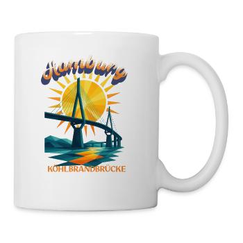 Chemise Hamburg Köhlbrand Bridge – Design rétro - Mug blanc - blanc - Droite