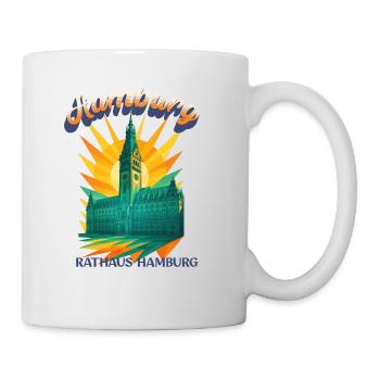 T-shirt de l'hôtel de ville de Hambourg – Design architectural rétro - Mug blanc - blanc - Droite