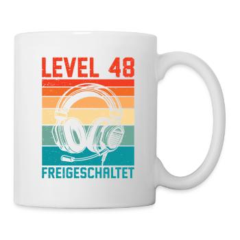 48e anniversaire Homme Gamer Niveau 48 débloqué - Mug blanc - blanc - Droite