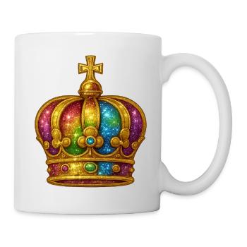 Goldene Krone mit Regenbogen-Effekt - Tasse - Weiß - Rechts