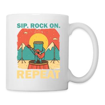 Kaffeebecher Gitarrist im Konzertstil - Tasse - Weiß - Rechts