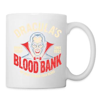 Dracula Blood Bank Vampir Humor - Tasse - Weiß - Rechts