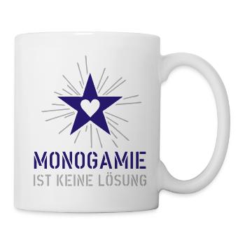 Monogamie blau-grau - Tasse - Weiß - Rechts