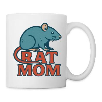 Humorvolle Rattenmama Grafik T-Shirt - Tasse - Weiß - Rechts