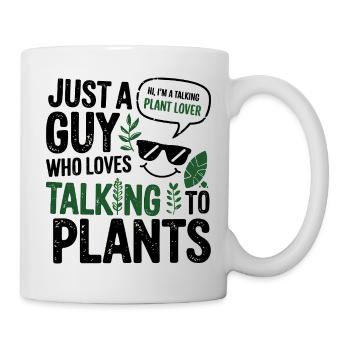 Plant Lover Talking to Plants Design - Mug - white - Right