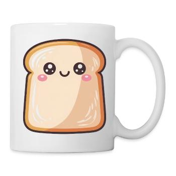 Entzückender Kawaii-Toast - Tasse - Weiß - Rechts