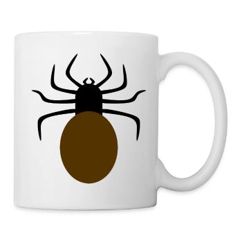 Minimalistisches Spinnen-Design - Tasse - Weiß - Rechts