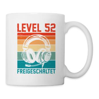52e anniversaire Homme Gamer Niveau 52 débloqué - Mug blanc - blanc - Droite