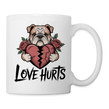 Bulldog Heartbreak Floral Illustration - Mug - white - Right