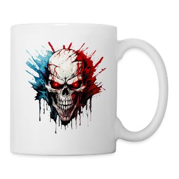 crâne squelette moto motard gang - Mug blanc - blanc - Droite