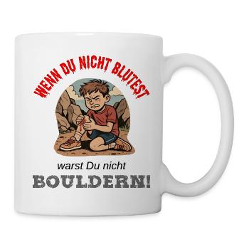 Only bouldering with scratches is real bouldering - Mug - white - Right