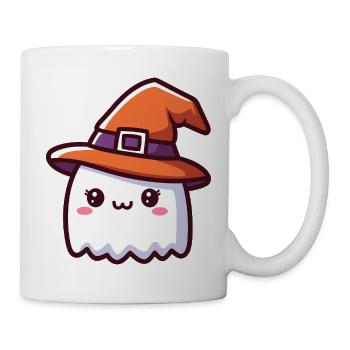 Fantôme mignon dans le chapeau de sorcière Halloween - Mug blanc - blanc - Droite
