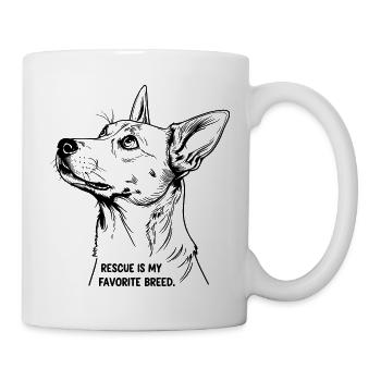 Rescue is My Favorite Breed – Fine Line Hund - Tasse - Weiß - Rechts