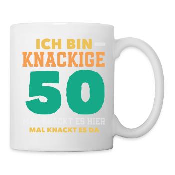 Lustiges 50. Geburtstag Geburtstagsshirt Geschenk - Tasse - Weiß - Rechts