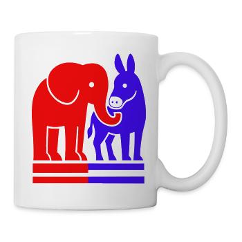 Elephant and Donkey USA - Mug blanc - blanc - Droite