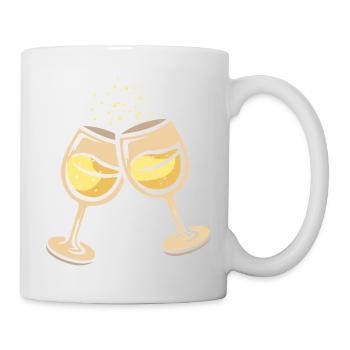 Sektgläser Cheers Party Illustration - Mug blanc - blanc - Droite