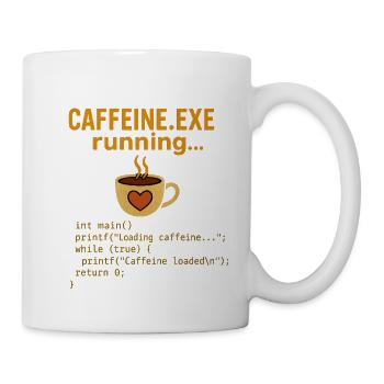 Caffeine.exe running - Tasse - Weiß - Rechts