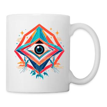 Futuristic Eye in Geometric Nexus - Mug - white - Right