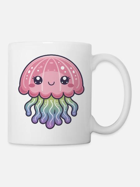 Qualle Kawaii - Tasse - Weiß