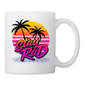 Coucher de soleil rétro avec motif palmier - Mug blanc - blanc - Droite