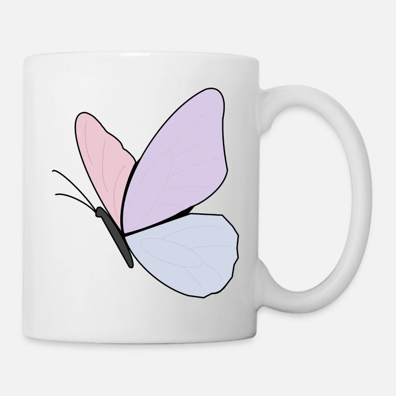 Pastel Butterfly Design - Mug - white