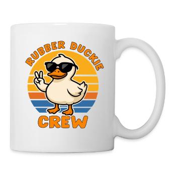 Duck in Cool Mode with Color Stripes - Mug - white - Right