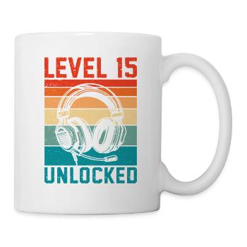 15 Years Birthday Teen Gamer Level 15 Unlocked - Mug - white - Right