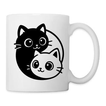 Portrait de chat Ying Yang - Mug blanc - blanc - Droite