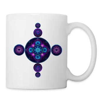 Lichterzeugnis Mandala in Blau und Lila - Tasse - Weiß - Rechts