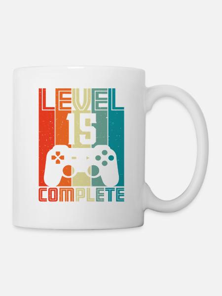 15. Geburtstag Gamer – 15 Jahre Level 15 Complete - Tasse - Weiß