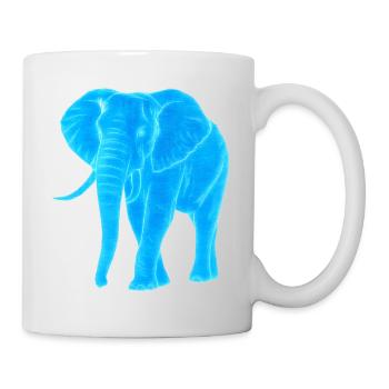 Néon Éléphant Line Art - Mug blanc - blanc - Droite