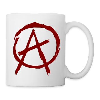 Anarchie Symbol im Kreis - dunkelrot - Tasse - Weiß - Rechts