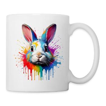 Kaninchen Farbschleier - Tasse - Weiß - Rechts