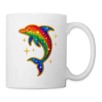 Rainbow Dolphin Glitter - Mug - white - Right
