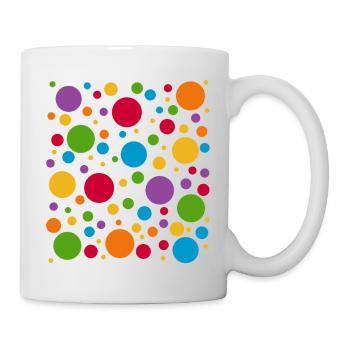 Fleckige Farbe Punkte T-Shirt - Tasse - Weiß - Rechts