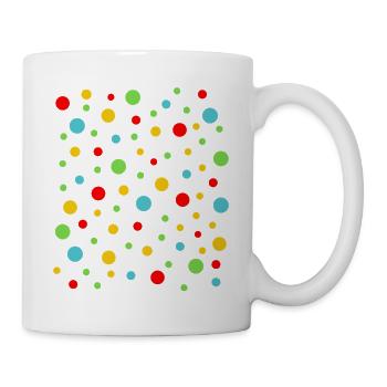 Spotty Dots T-Shirt – Buntes gepunktetes T-Shirt - Tasse - Weiß - Rechts