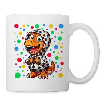 Spotty Dinosaur T-Shirt – Dotted Cute Dino Hoodie - Mug - white - Right