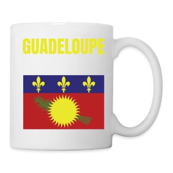 T-Shirt mit Flagge auf den Antillen von Guadeloupe - Tasse - Weiß - Rechts