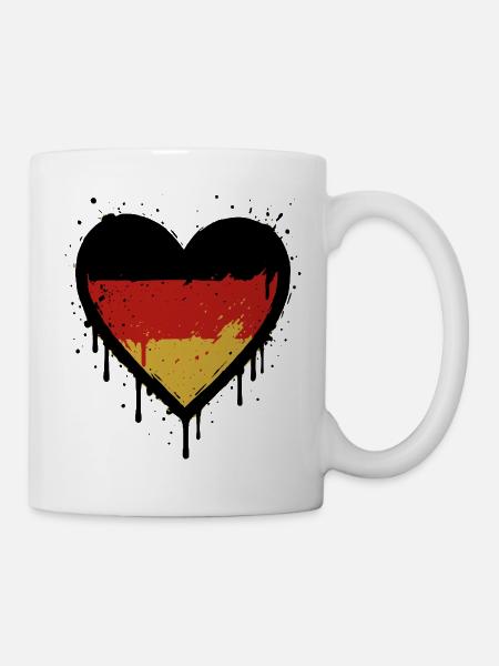 Germany Heart – Grunge Flag Design - Mug - white