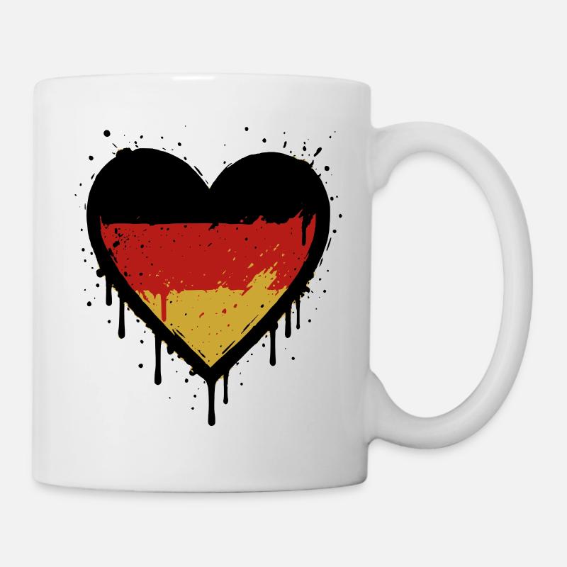 Coeur de l’Allemagne – Conception du drapeau grunge - Mug blanc - blanc