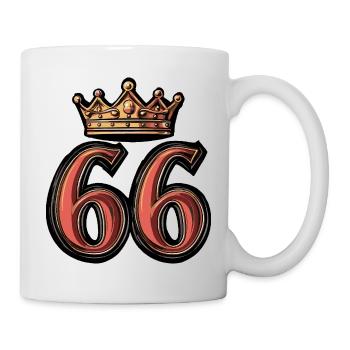 66 Zahl Krone - Tasse - Weiß - Rechts