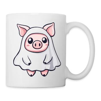 Schwein Halloween Geist - Tasse - Weiß - Rechts