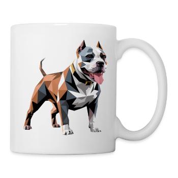 Bulldog - Cooles Low Poly Logo - Tasse - Weiß - Rechts
