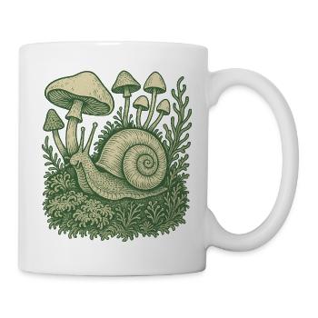 Mushroom Snail Woodland Vintage - Mug - white - Right